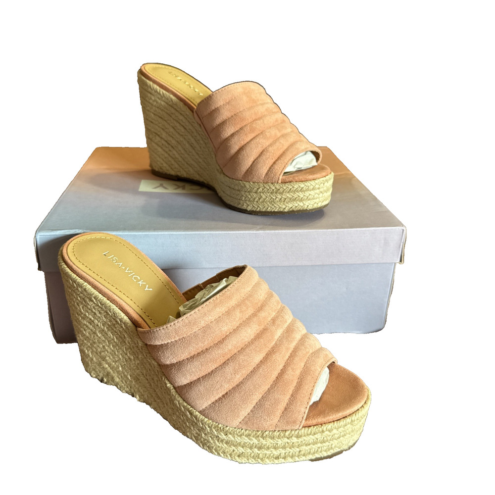 Lisa Vicky Womens Wedge Shoe Sandal Canyon Suede Size 8 New Gogo V